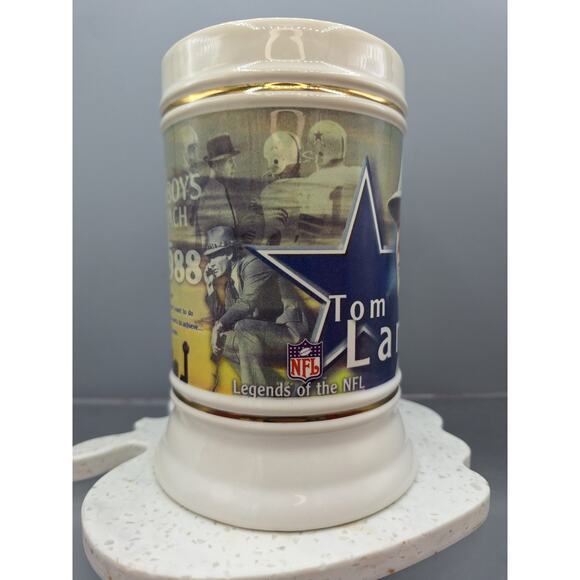 Tom Landry: Legends Of The NFL Commemorative Beer Stein. Gold Trimmed. - Picture 2 of 6